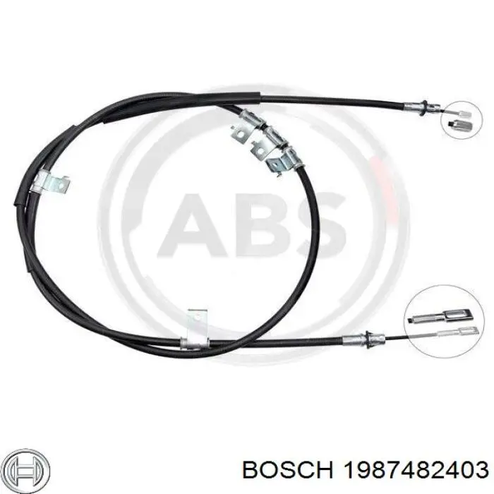 BKB3430 Borg&beck cable de freno de mano trasero derecho