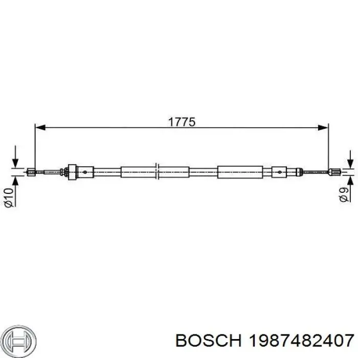 E074058 Peugeot/Citroen cable de freno de mano trasero izquierdo