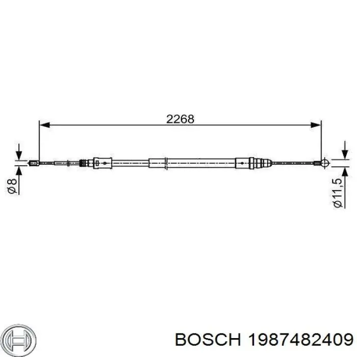 Cable de freno de mano trasero derecho/izquierdo Bosch 1987482409 precio, desde 17,12 EUR