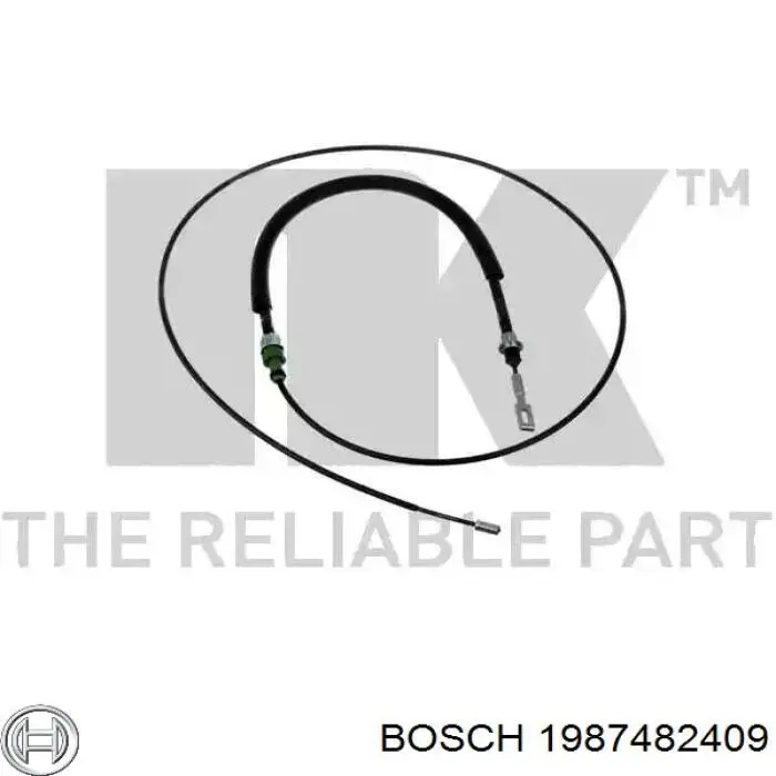 1987482409 Bosch cable de freno de mano trasero derecho/izquierdo