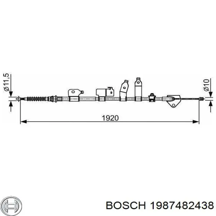 Comprar 1987482438 Bosch Cable de freno de mano trasero derecho