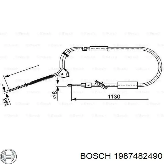 1987482490 Bosch cable de freno de mano delantero