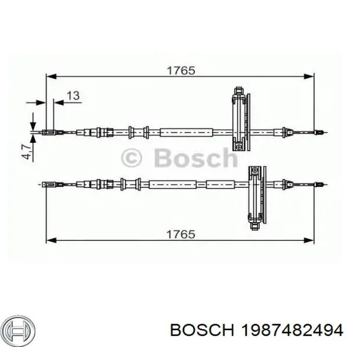 BKB3764 Borg&beck cable de freno de mano trasero derecho/izquierdo