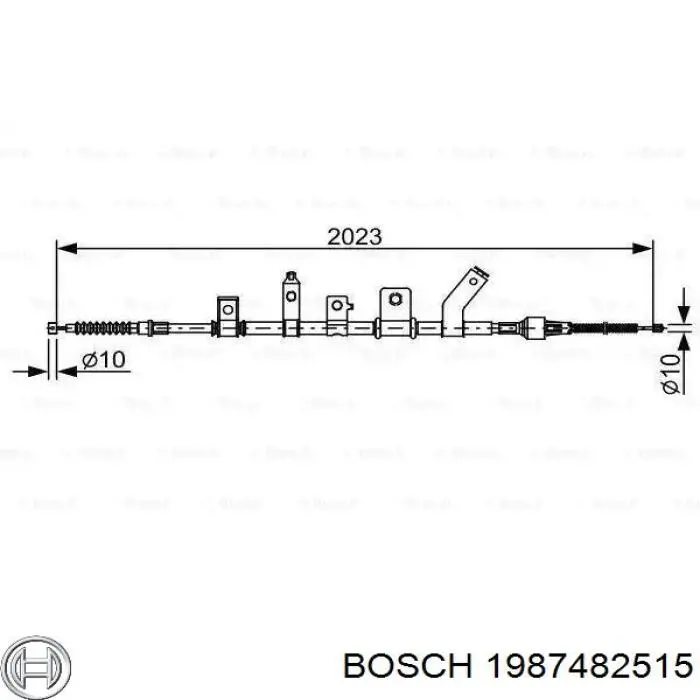 1987482515 Bosch cable de freno de mano trasero izquierdo