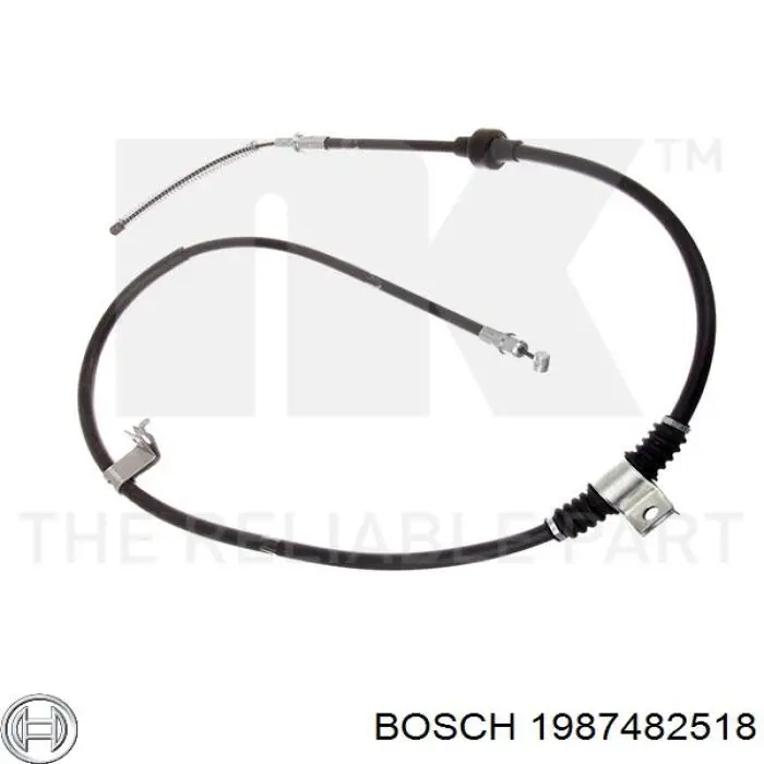 1987482518 Bosch cable de freno de mano trasero derecho