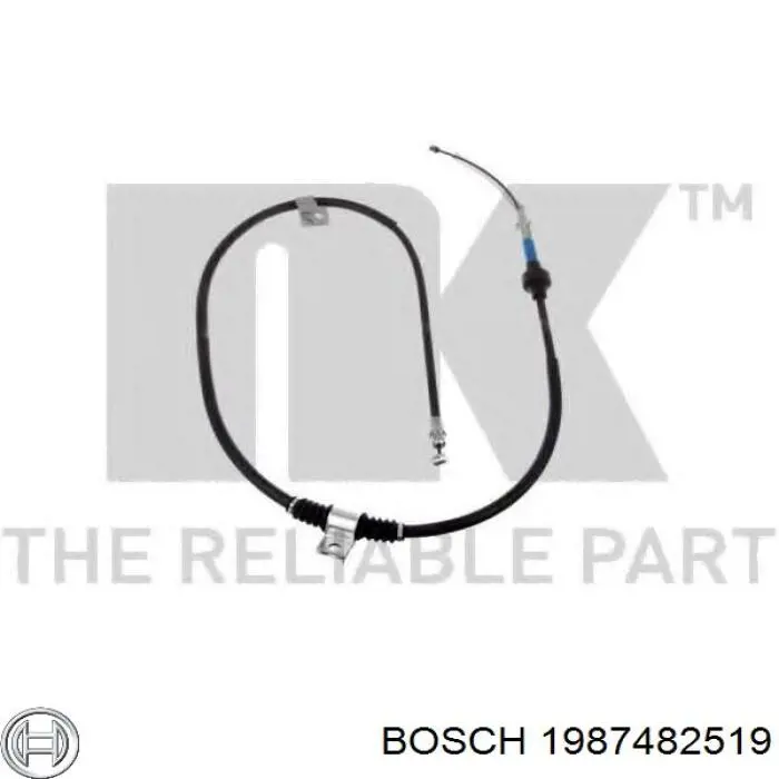 1987482519 Bosch cable de freno de mano trasero derecho