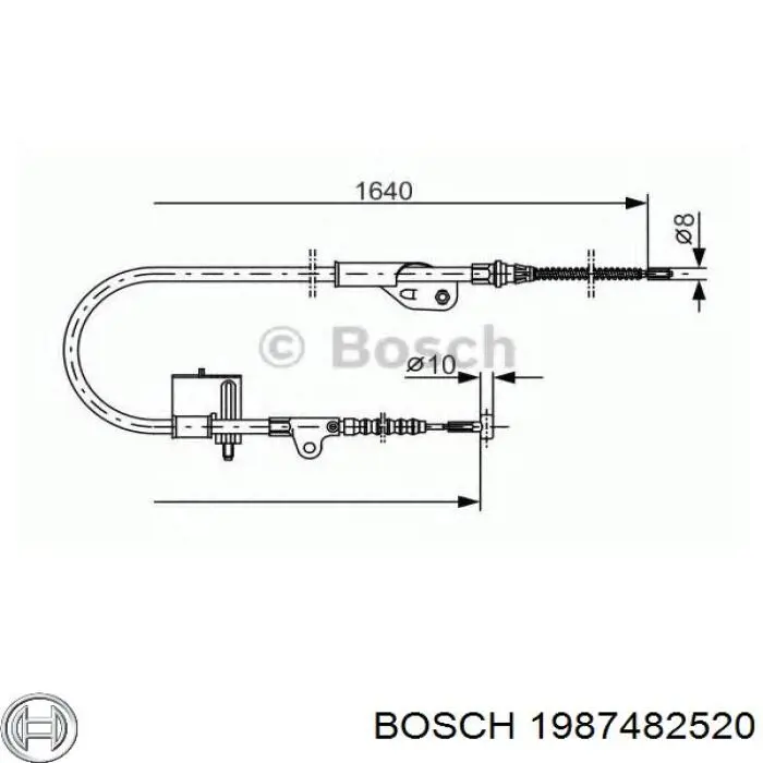 Comprar 1987482520 Bosch Cable de freno de mano trasero izquierdo