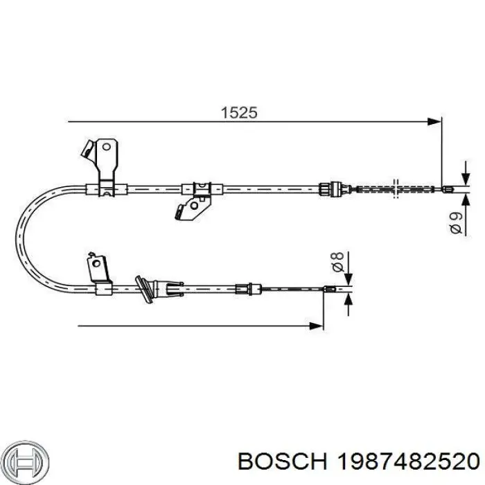 1987482520 Bosch cable de freno de mano trasero izquierdo