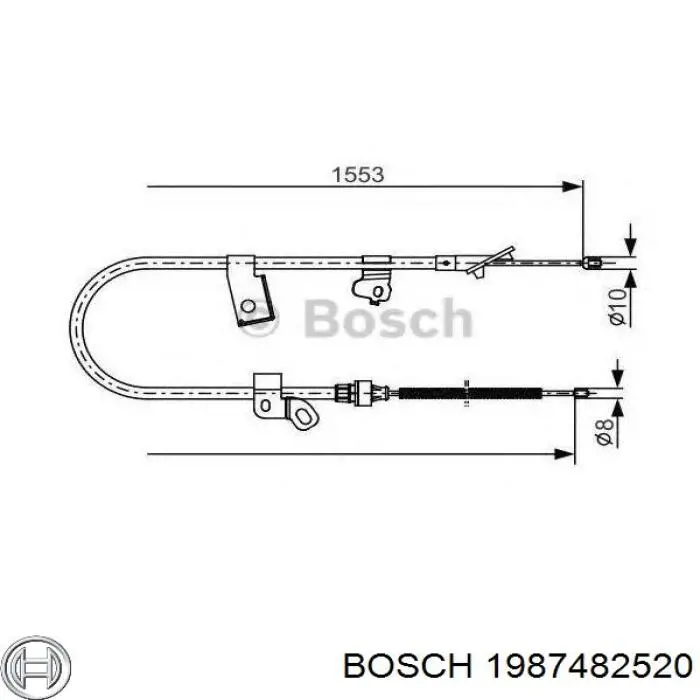 1987482520 Bosch Cable de freno de mano trasero izquierdo