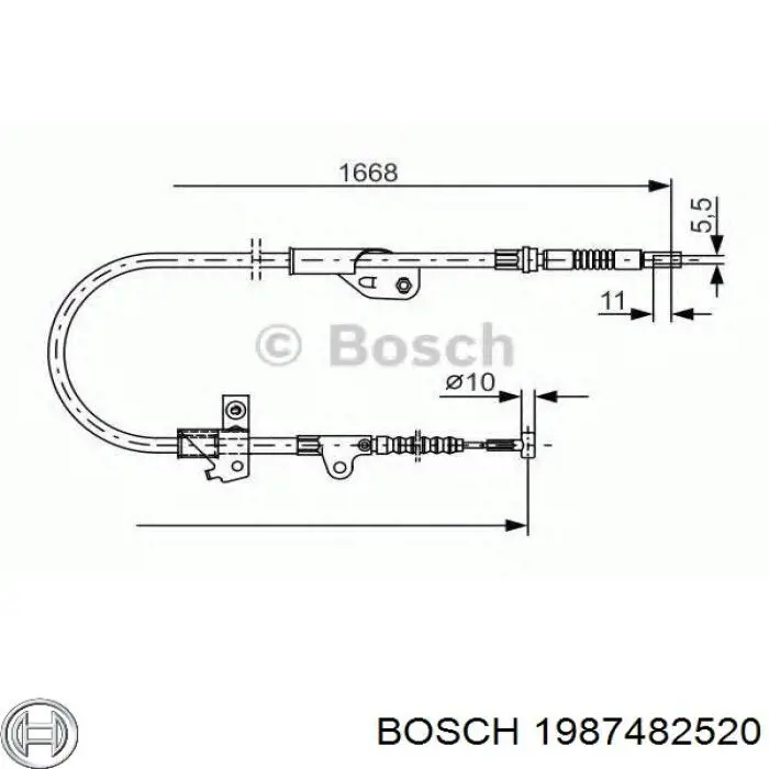 Cable de freno de mano trasero izquierdo Bosch 1987482520 precio, desde 33,21 EUR