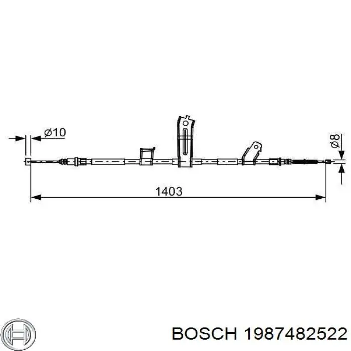 1987482522 Bosch cable de freno de mano trasero izquierdo