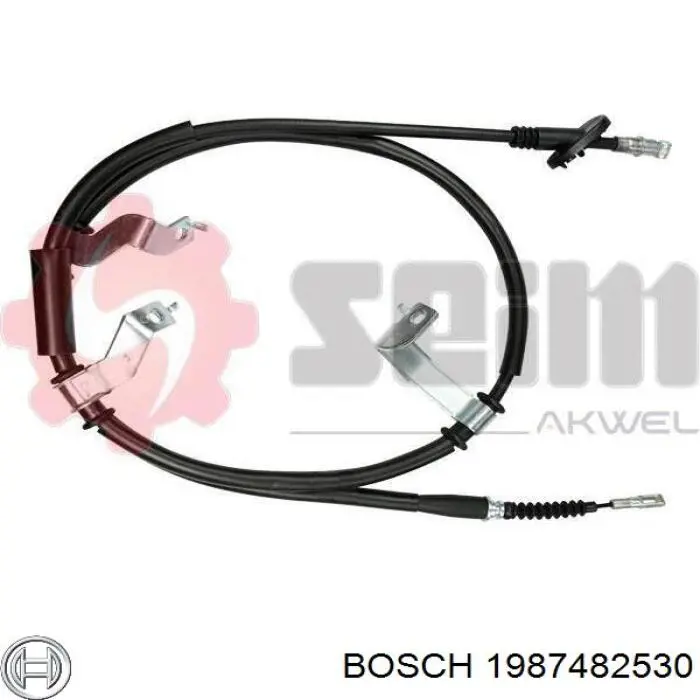 1987482530 Bosch cable de freno de mano trasero derecho