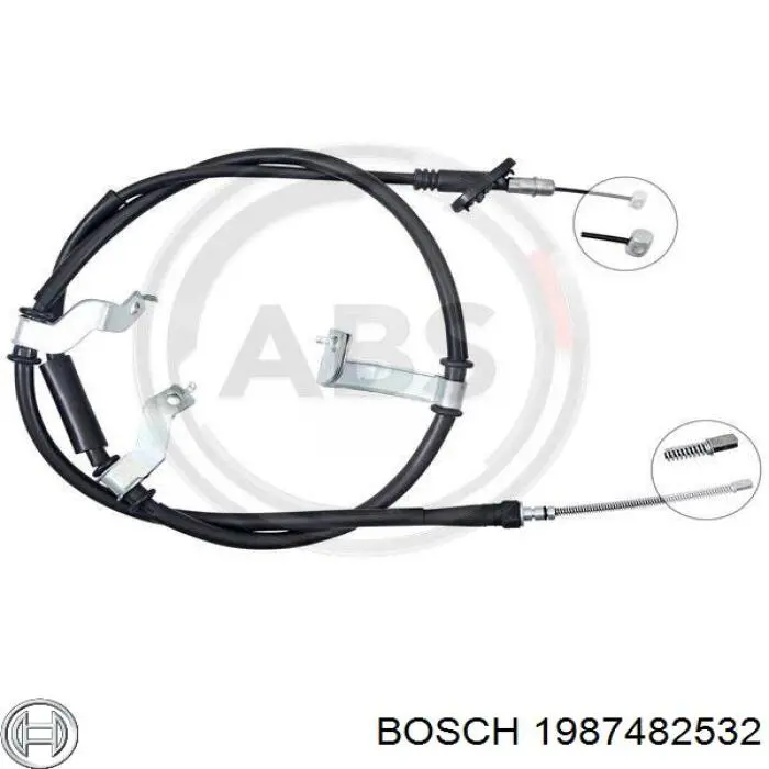 1987482532 Bosch cable de freno de mano trasero derecho