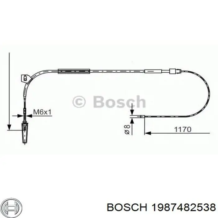 1987482538 Bosch cable de freno de mano trasero izquierdo