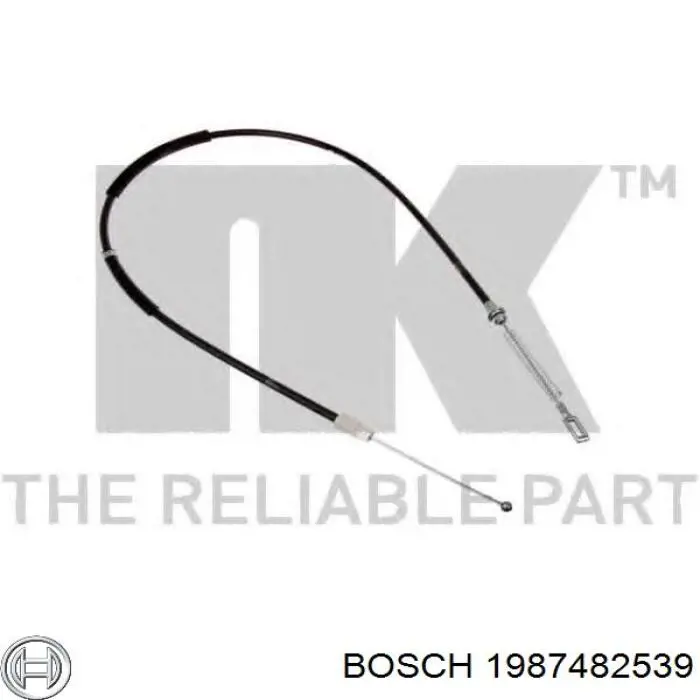 1987482539 Bosch cable de freno de mano trasero derecho/izquierdo