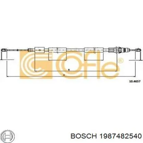 Cable de freno de mano trasero izquierdo 2001015 Beca Cables