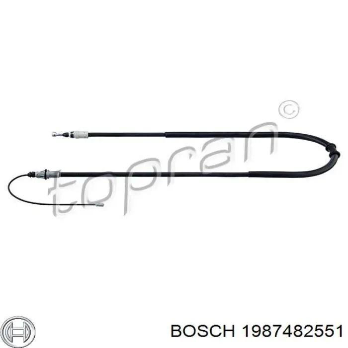 1987482551 Bosch cable de freno de mano trasero derecho/izquierdo