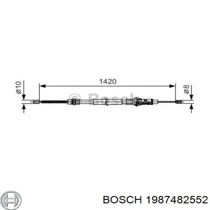 1987482552 Bosch cable de freno de mano trasero derecho/izquierdo