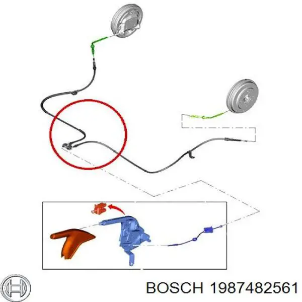 1987482561 Bosch cable de freno de mano trasero derecho/izquierdo