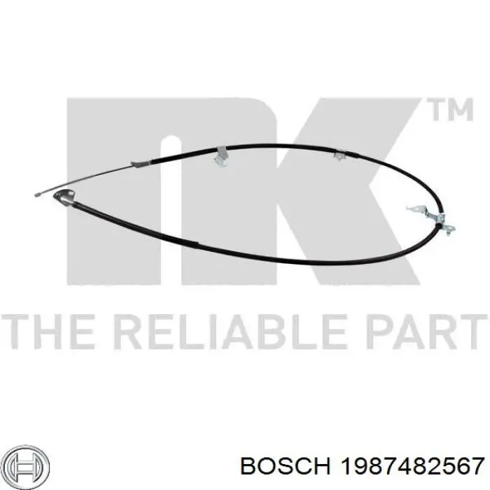 1987482567 Bosch cable de freno de mano trasero izquierdo