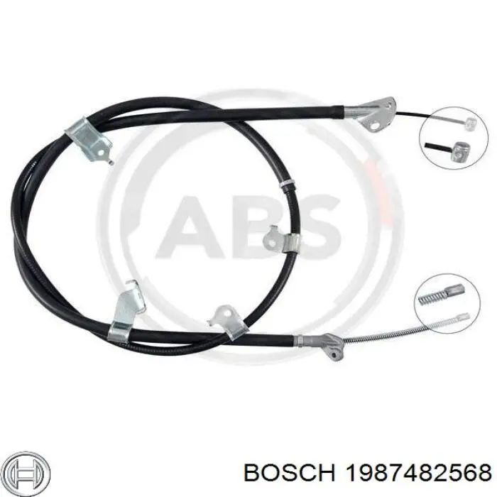 1987482568 Bosch cable de freno de mano trasero derecho