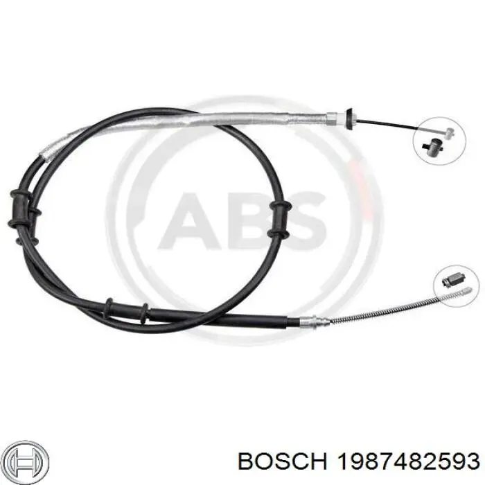 1987482593 Bosch cable de freno de mano trasero derecho/izquierdo