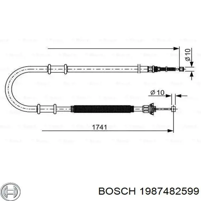 1987482599 Bosch cable de freno de mano trasero izquierdo