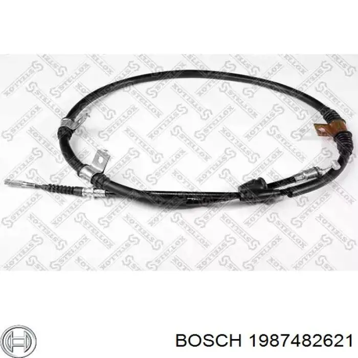 1987482621 Bosch cable de freno de mano trasero derecho