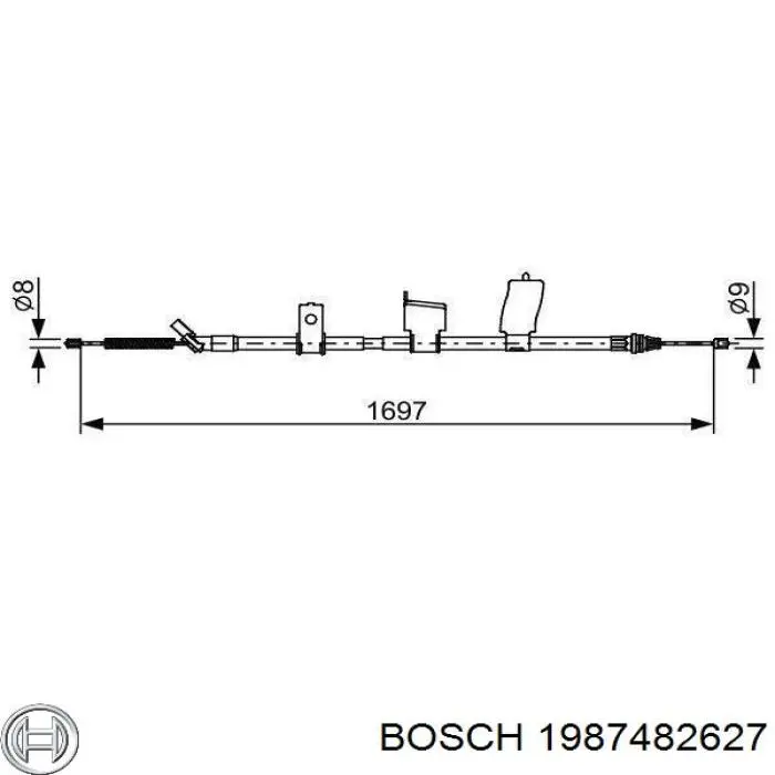 1987482627 Bosch Cable de freno de mano trasero izquierdo