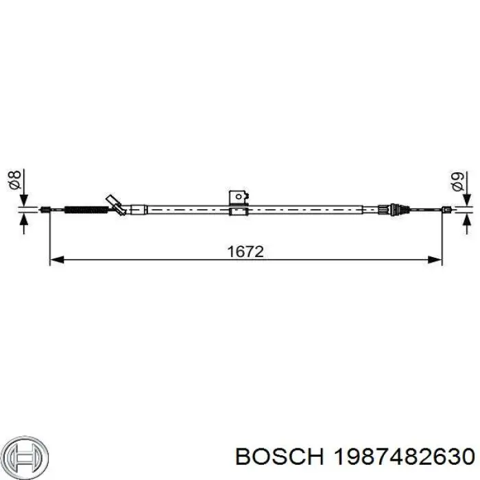 1987482630 Bosch cable de freno de mano trasero izquierdo