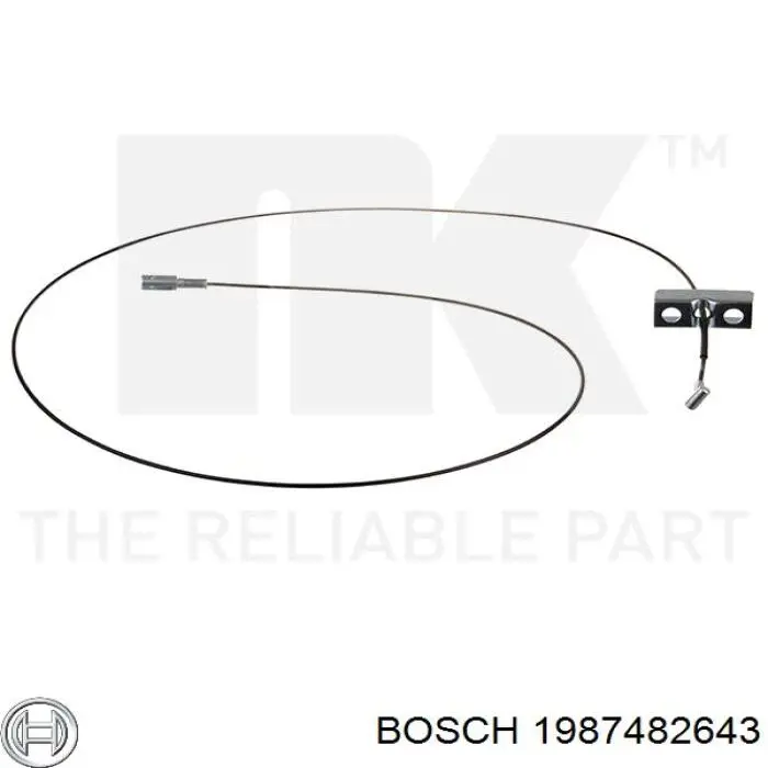 Comprar 1987482643 Bosch Cable intermedio de freno de mano