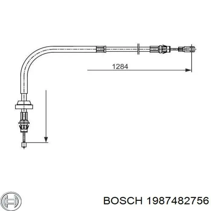 1 987 482 756 Bosch cable de freno de mano delantero