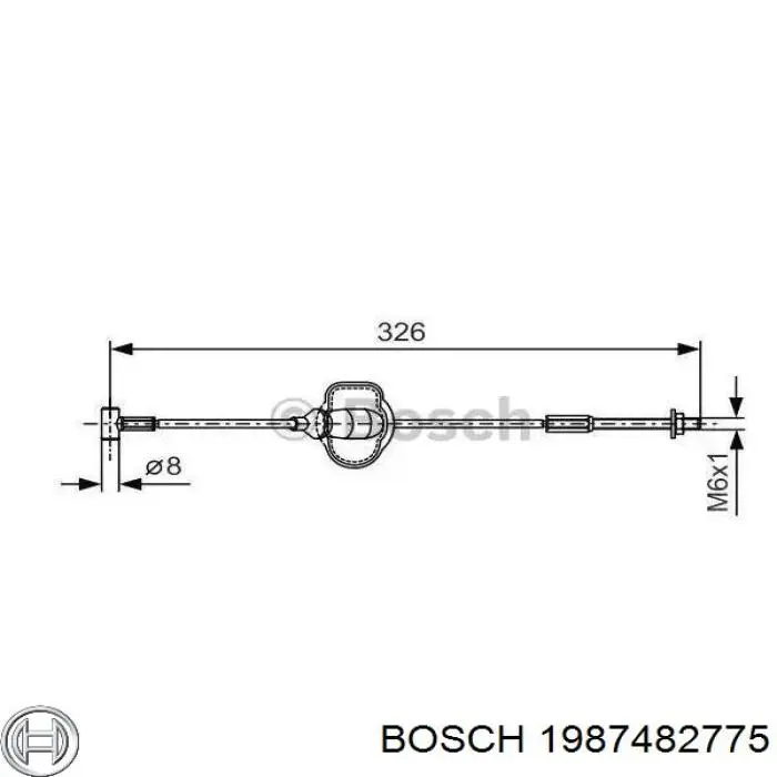 1987482775 Bosch cable de freno de mano trasero derecho/izquierdo