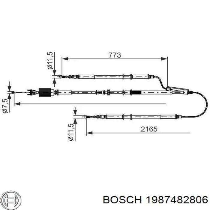 BKB6009 Borg&beck cable de freno de mano trasero derecho/izquierdo
