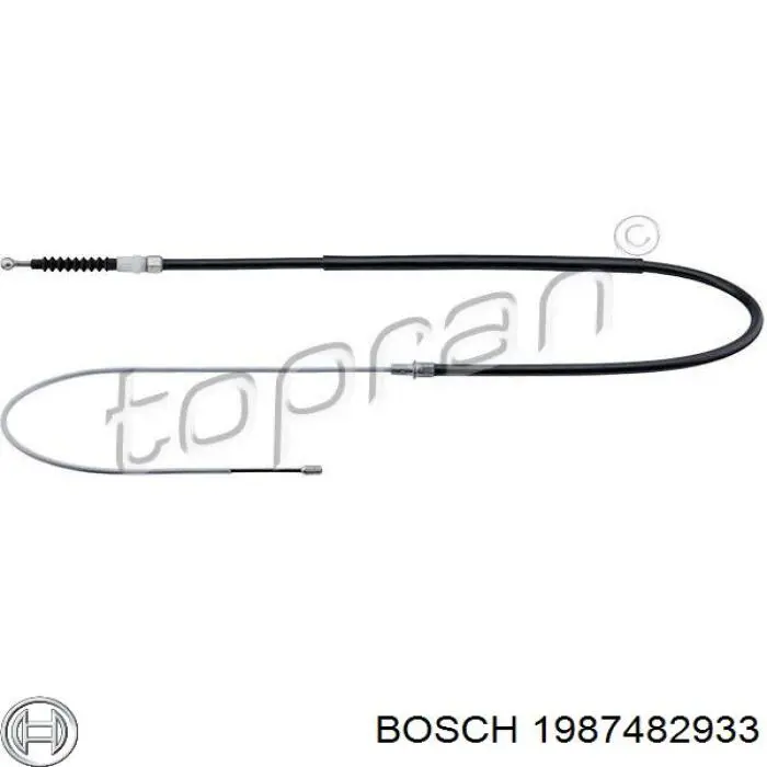 1987482933 Bosch cable de freno de mano trasero derecho/izquierdo