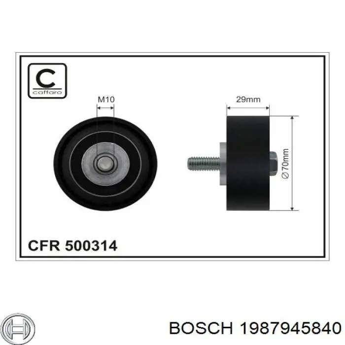 1987945840 Bosch polea inversión / guía, correa poli v
