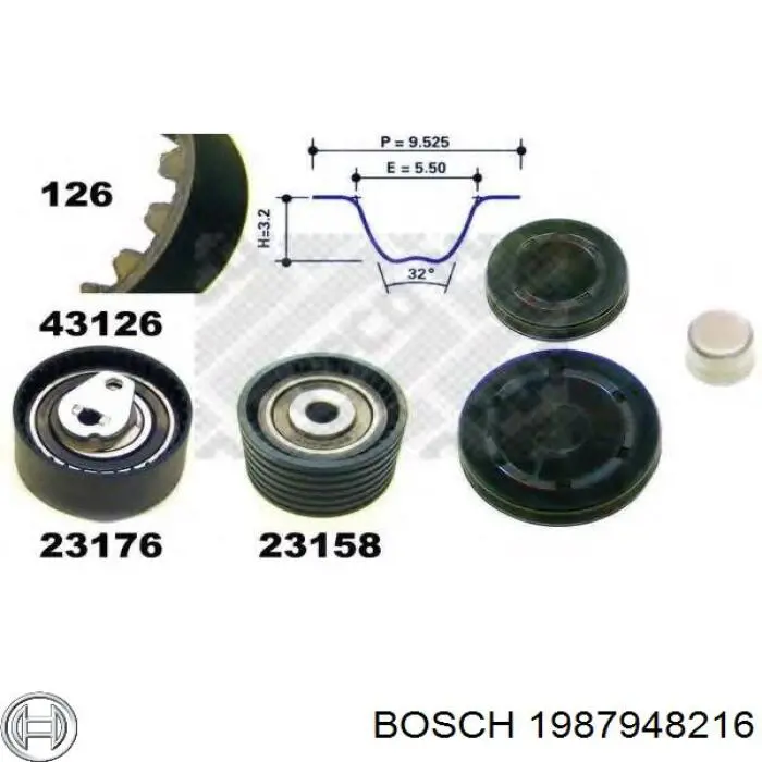 1987948216 Bosch kit de correa de distribución