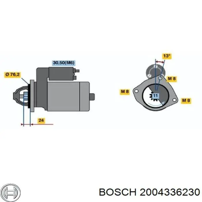 2004336230 Bosch portaescobillas motor de arranque