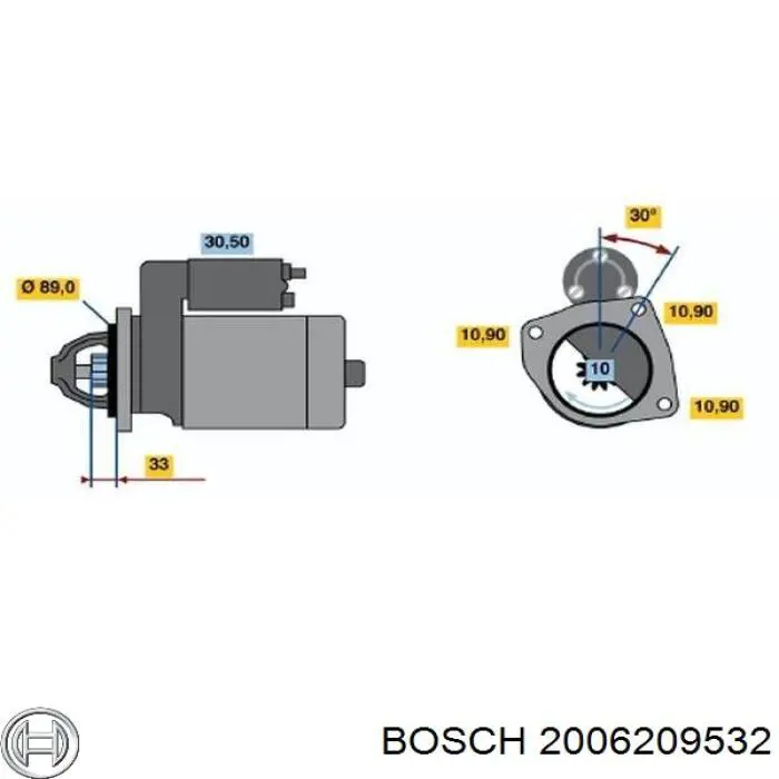 2006209532 Bosch Bendix motor de arranque