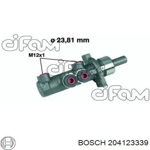 204123339 Bosch bomba de freno