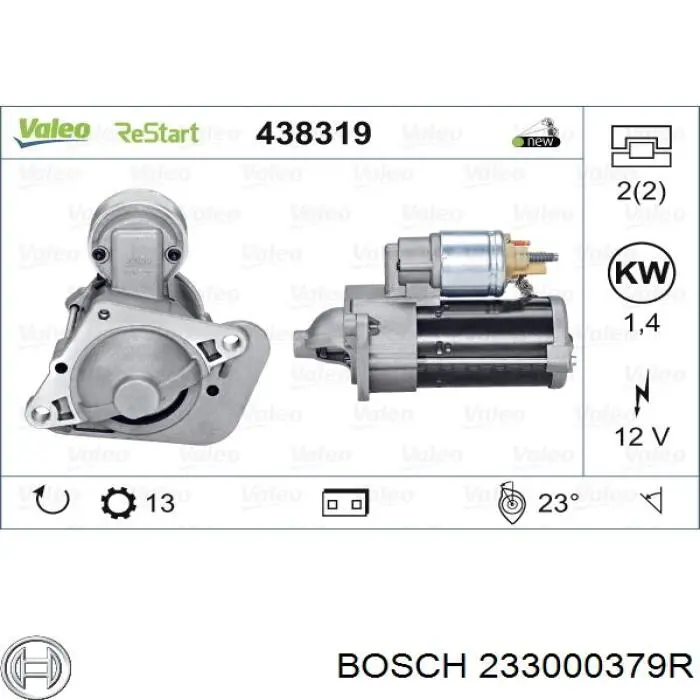 233000379R Bosch motor de arranque