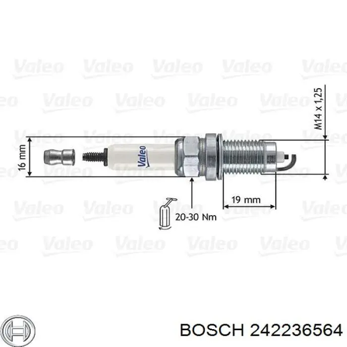 Bujía 242236564 Bosch