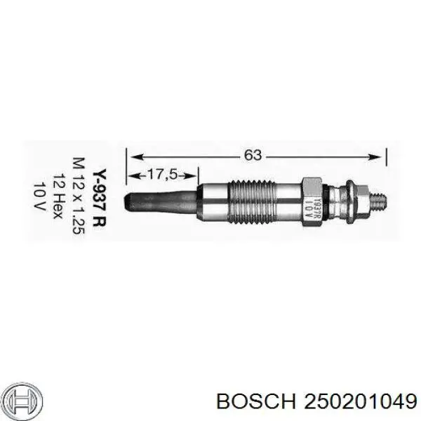 Bujías incandescentes Bosch 250201049 precio, desde 7,96 EUR