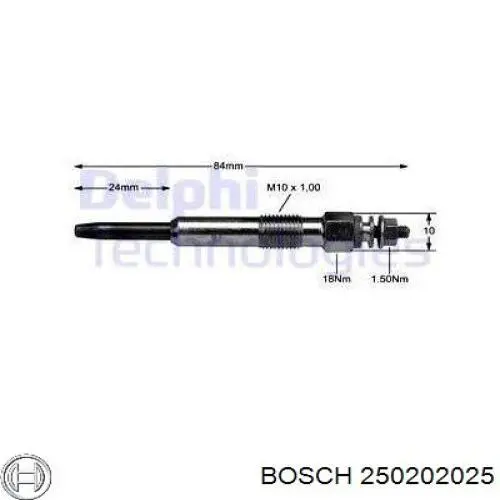 Bujía de precalentamiento 250202025 Bosch