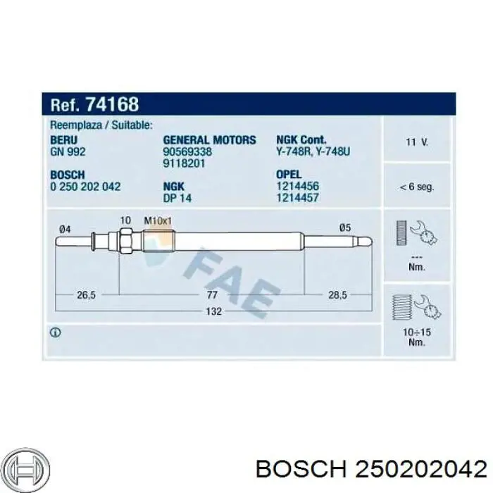 Comprar 250202042 Bosch Calentadores diésel