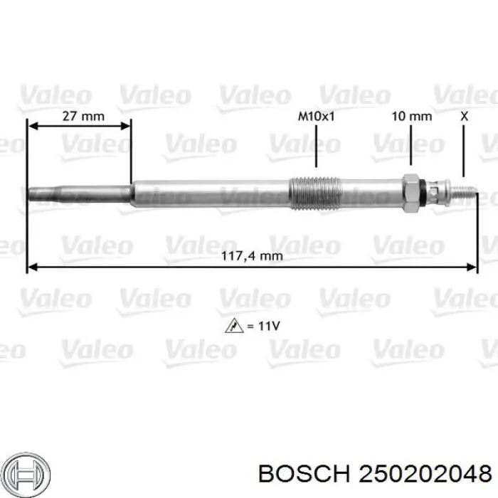 250202048 Bosch bujía de precalentamiento