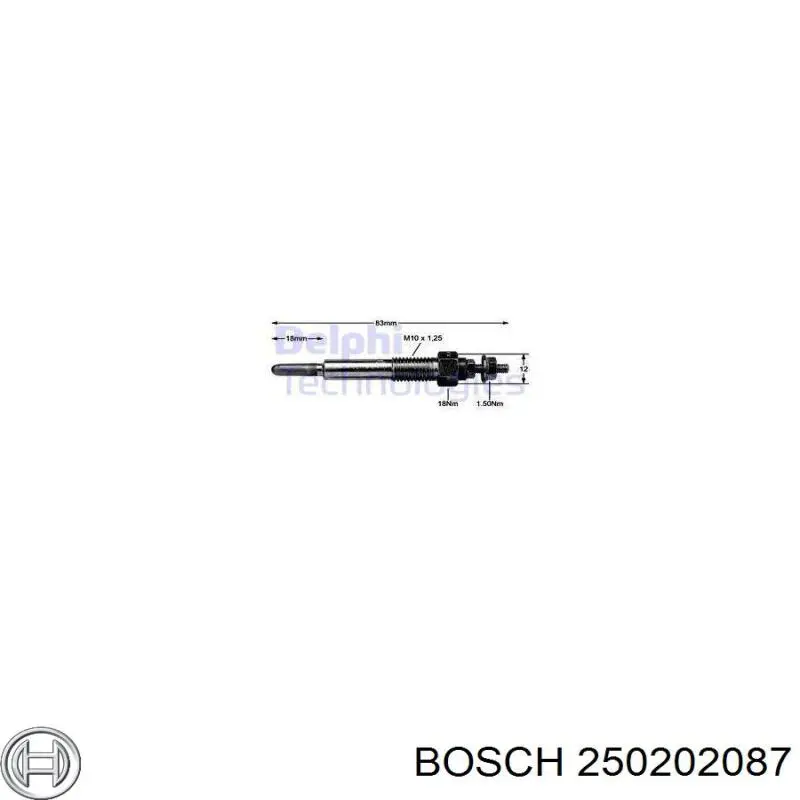 250202087 Bosch bujía de precalentamiento