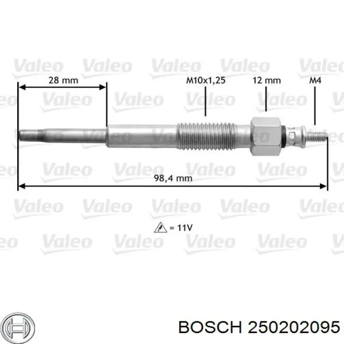 Bujía de precalentamiento 250202095 Bosch