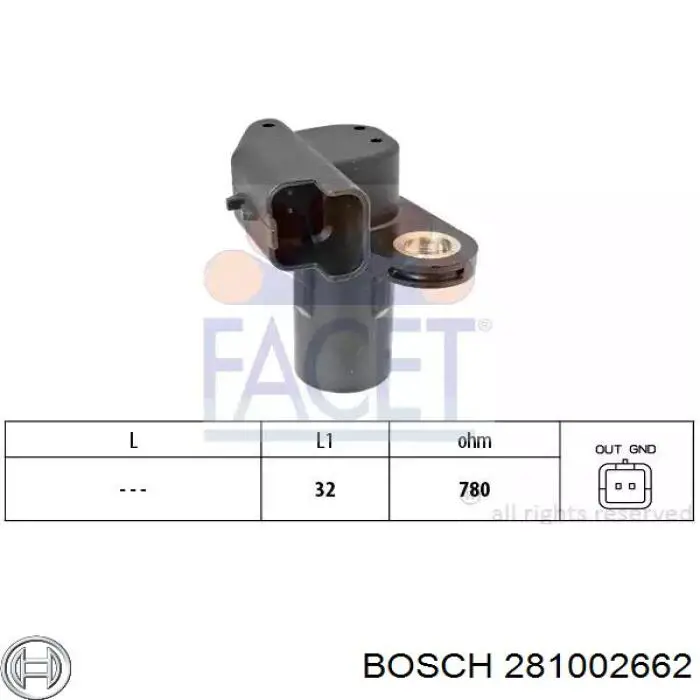 Sensor de cigüeñal 281002662 Bosch
