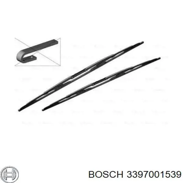 Comprar 3397001539 Bosch Juego de escobillas de luna delantera, 2 piezas